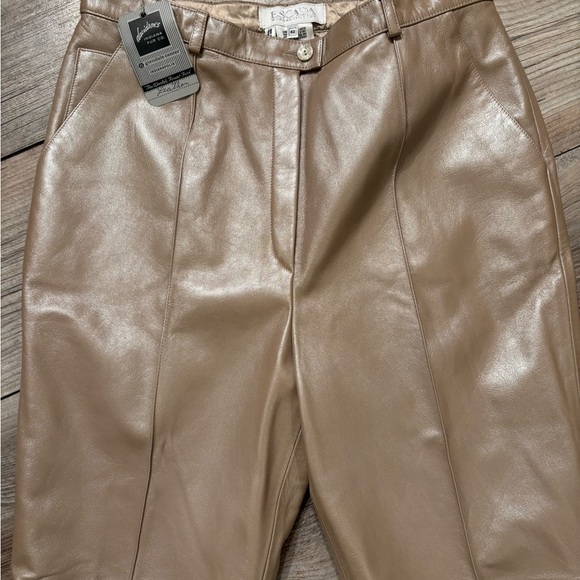 Escada Margaretha Ley Vintage NWT High Waisted 100% Lamb Leather Pants - Picture 3 of 9